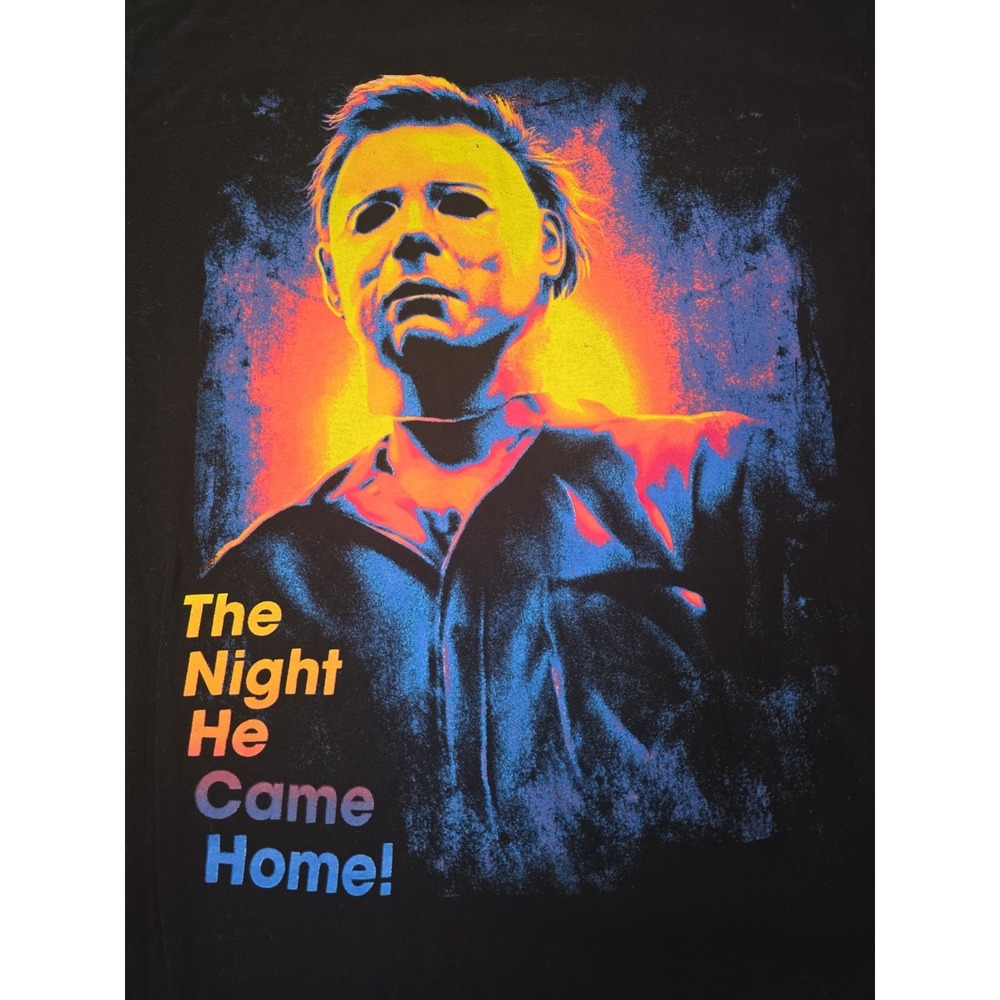 Halloween Michael Myers Size Large Black Shirt Backlit "The Night He Came Home"